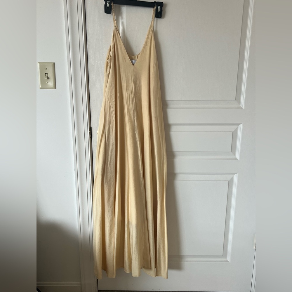 V neck long strap dress
